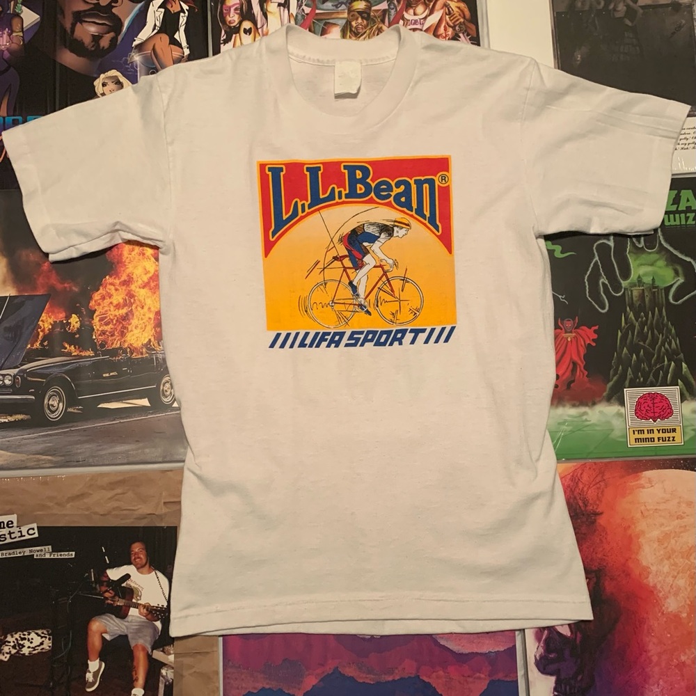 Vintage 80s L.L. Bean bike jersey size Med